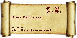 Dian Marianna névjegykártya